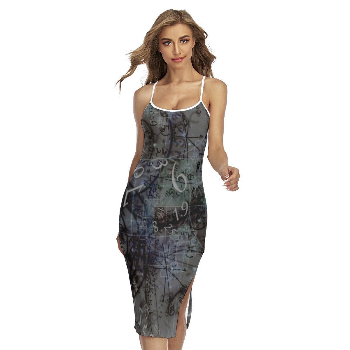 All-Over Print Women's Back Cross Cami Dress – PHz6