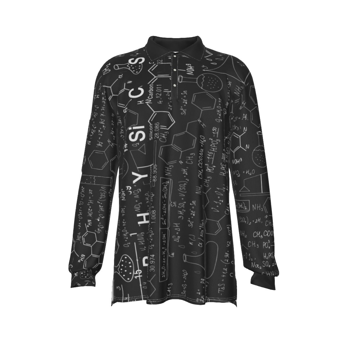 All-Over Print Men's Long Sleeve Polo Shirt