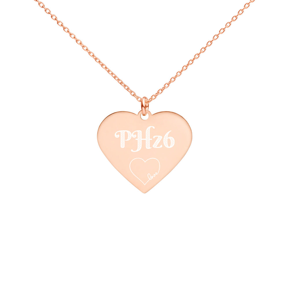 Engraved Silver Heart Necklace